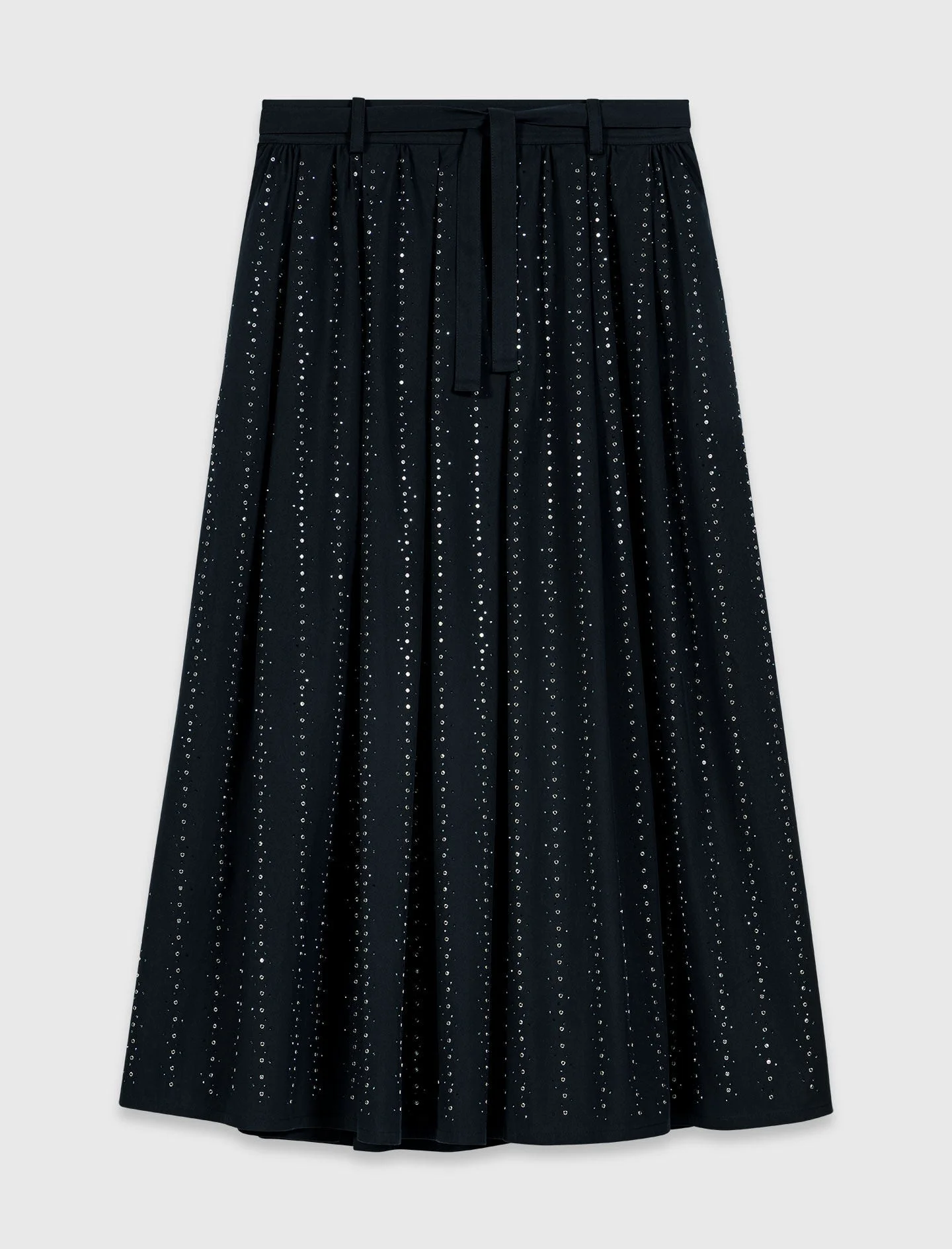Long rhinestone cotton skirt - 1