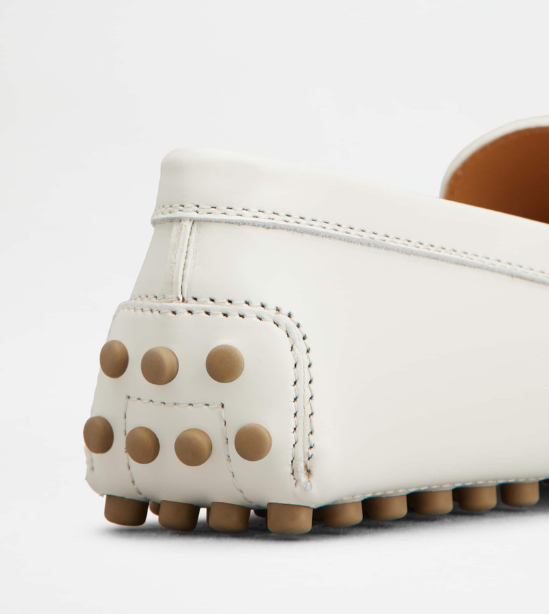GOMMINO DRIVING SHOES IN LEATHER - WHITE 6