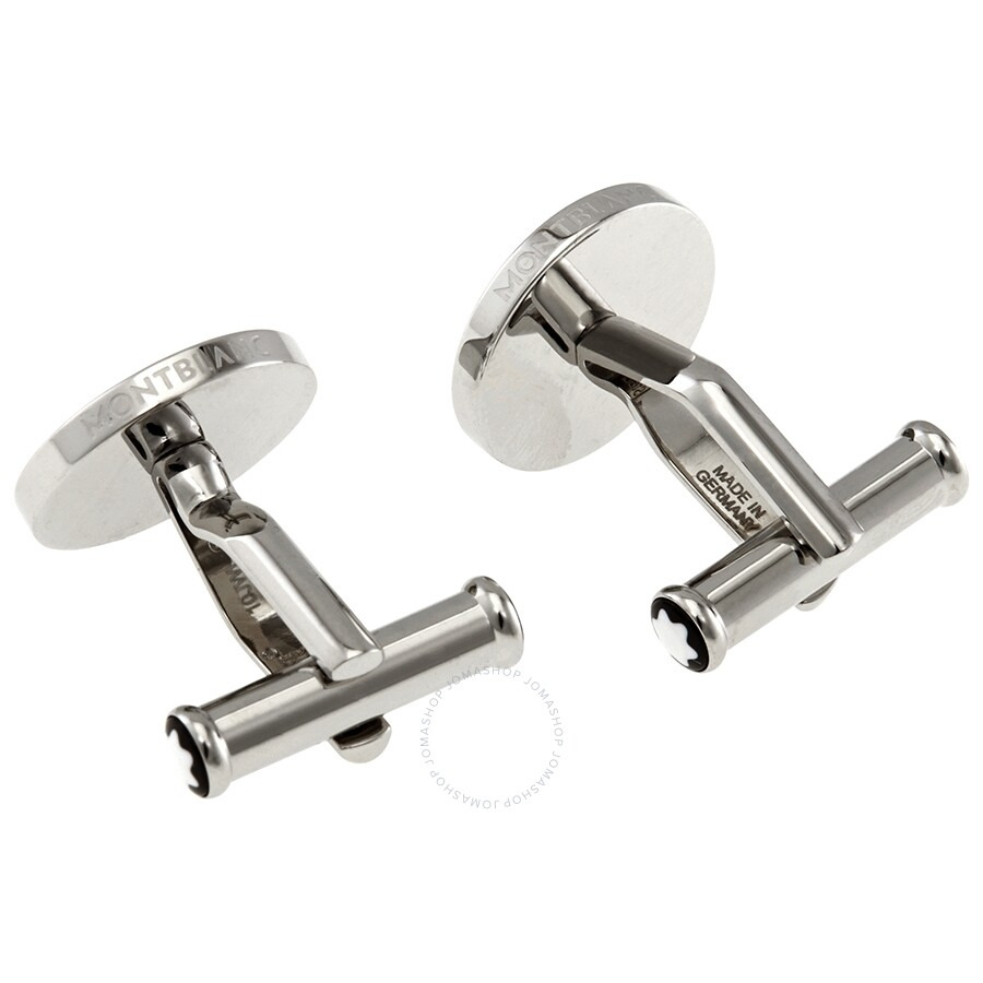 Montblanc Star Snowcap Stainless Steel Round Men's Cufflinks 116660 - 3