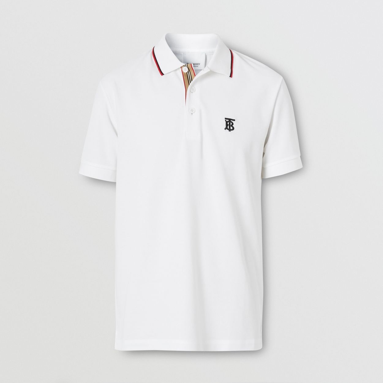 Icon Stripe Placket Cotton Piqué Polo Shirt - 1