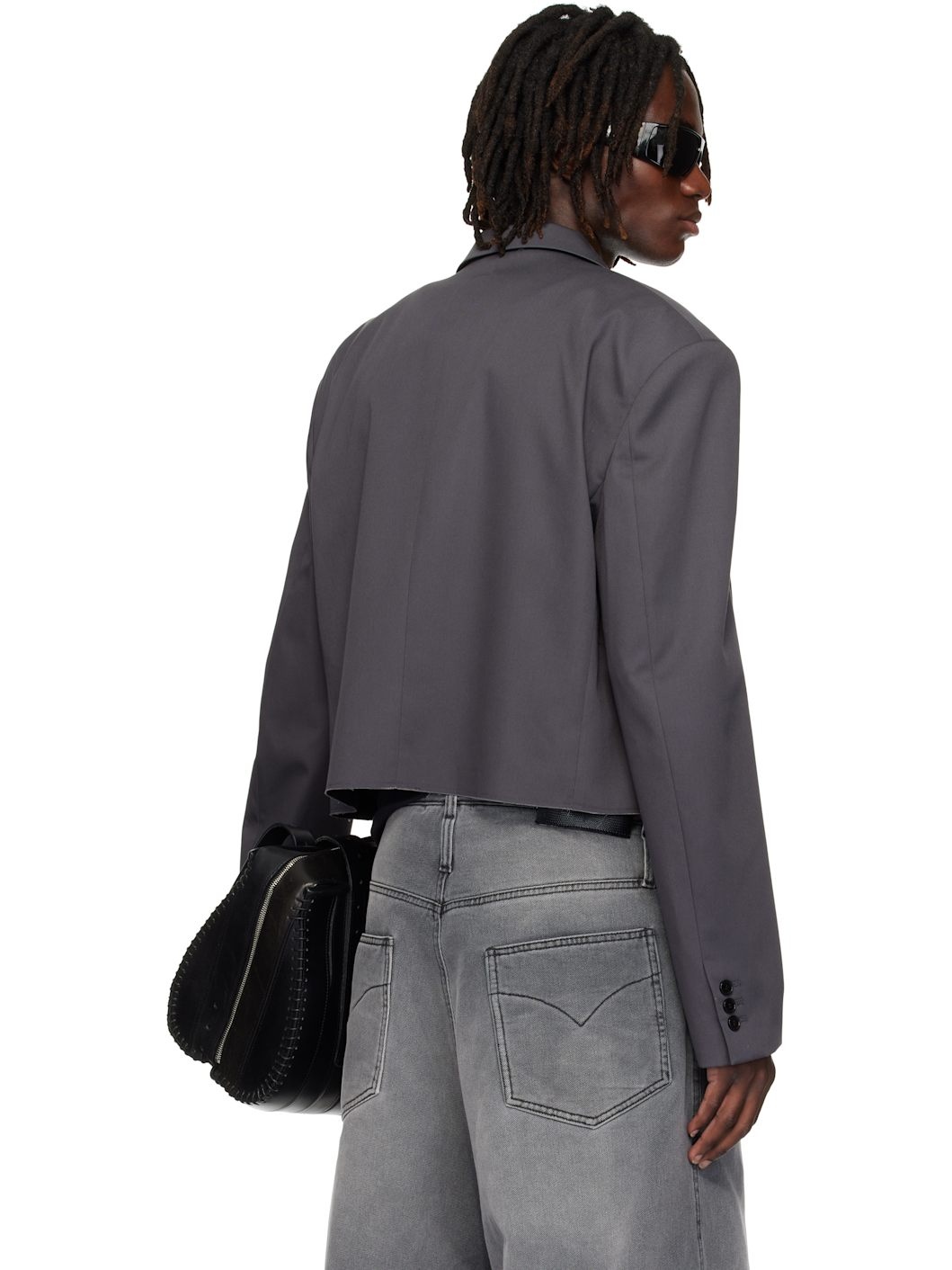 Gray Slashed Blazer - 3