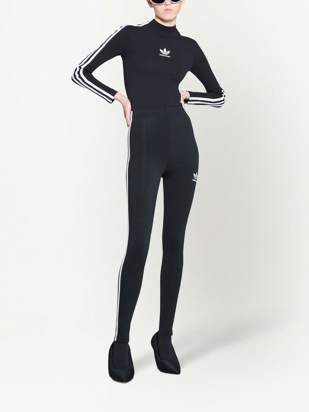 x adidas logo-print high-waist leggings - 2