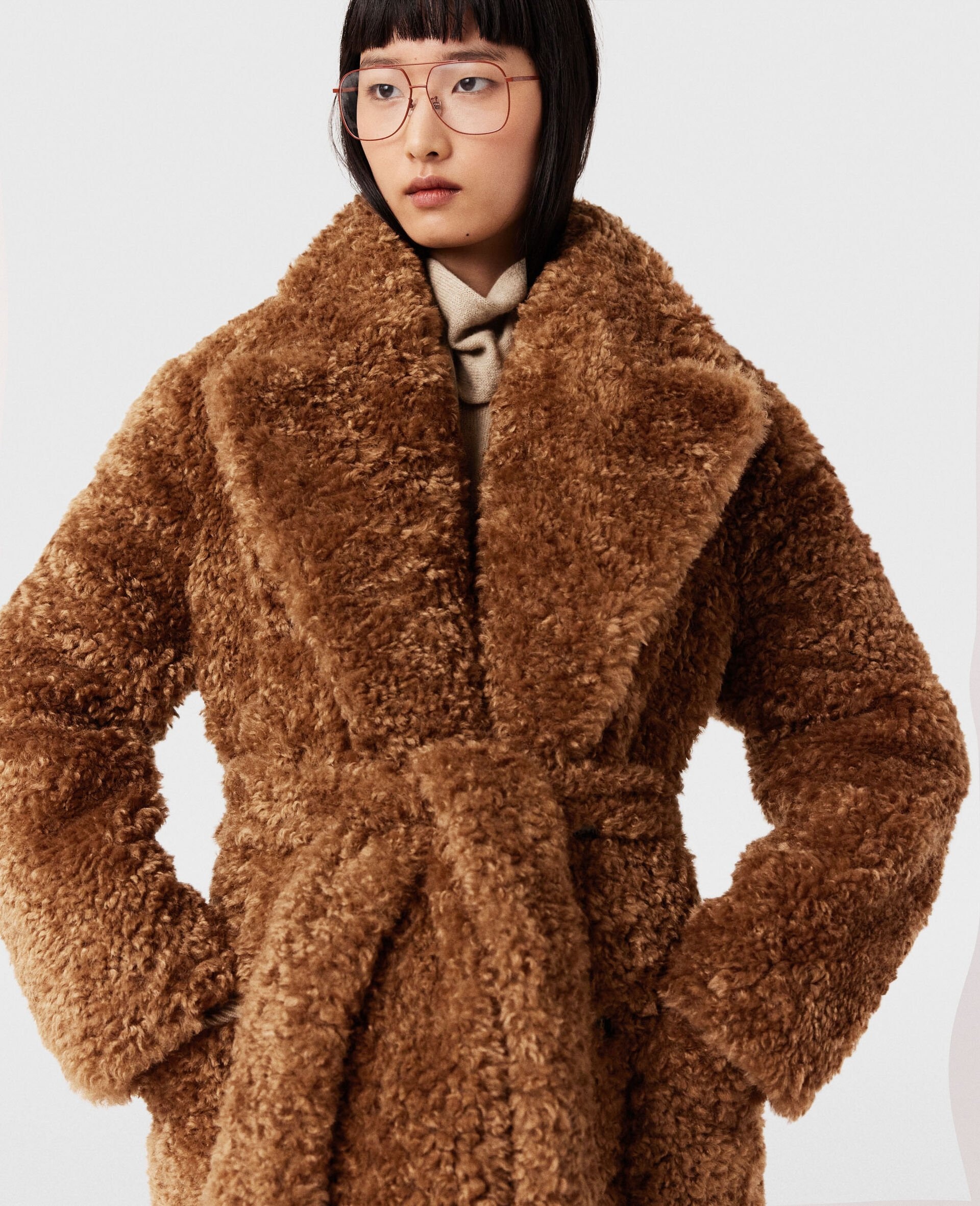 Belted Plush Teddy Coat - 4