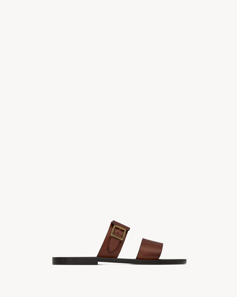 SAINT LAURENT IOS SLIDES IN SMOOTH LEATHER outlook
