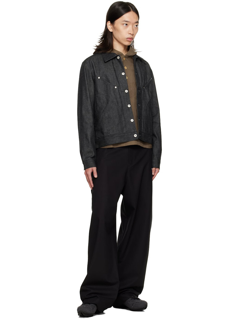 sage NATION Black Wide Tailored Trousers outlook