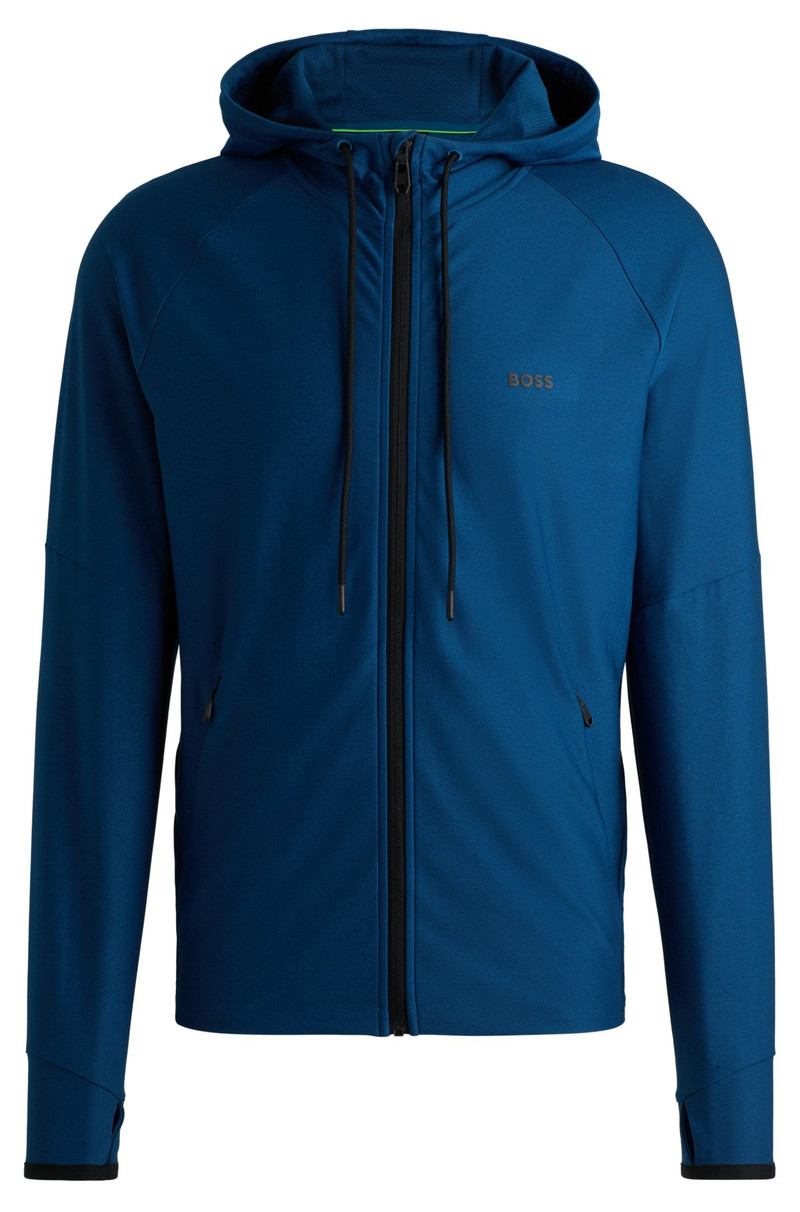 ACTIVE-STRETCH ZIP-UP HOODIE WITH LOGO DETAIL 1