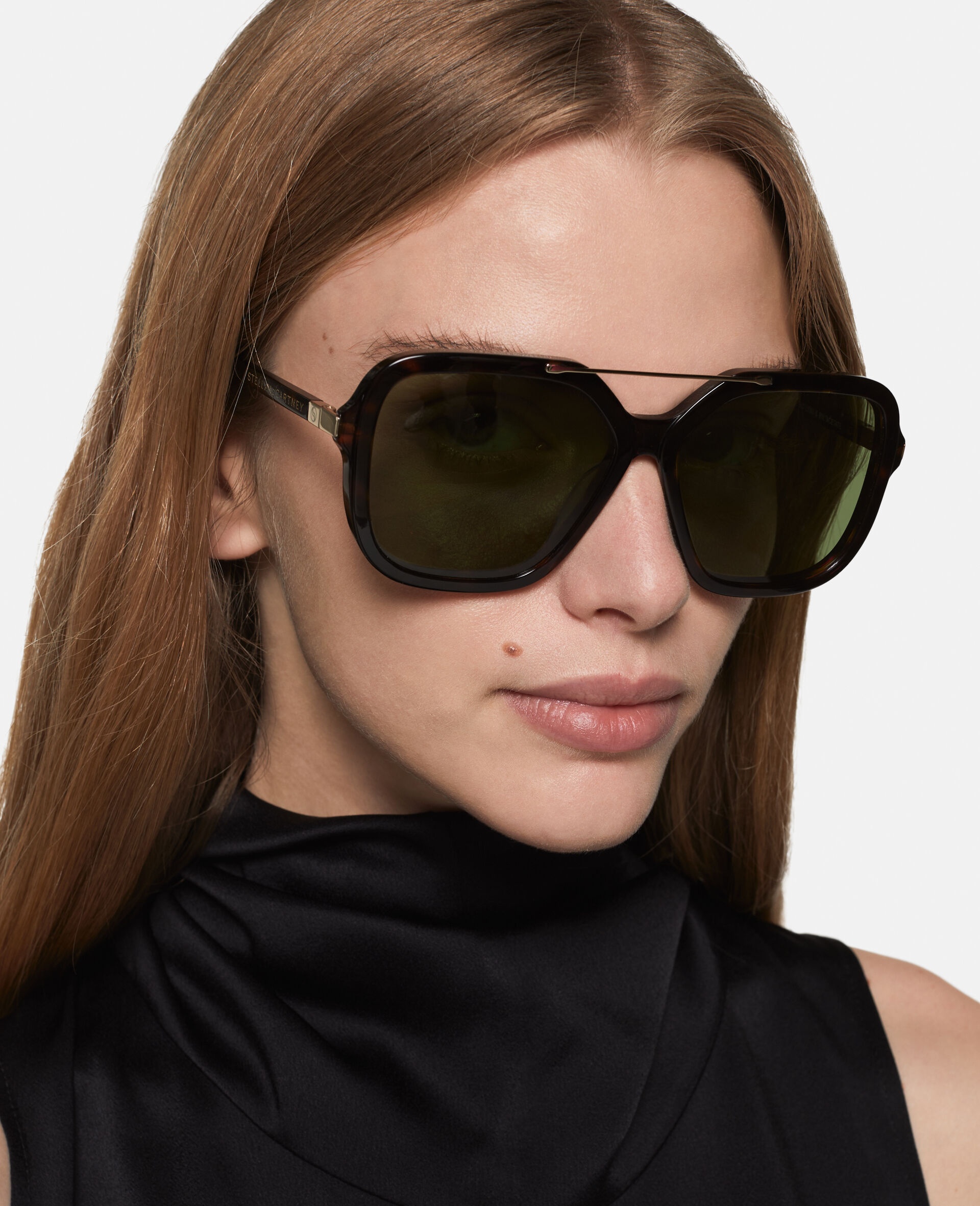 Oversized Square Metal Bar Sunglasses - 2