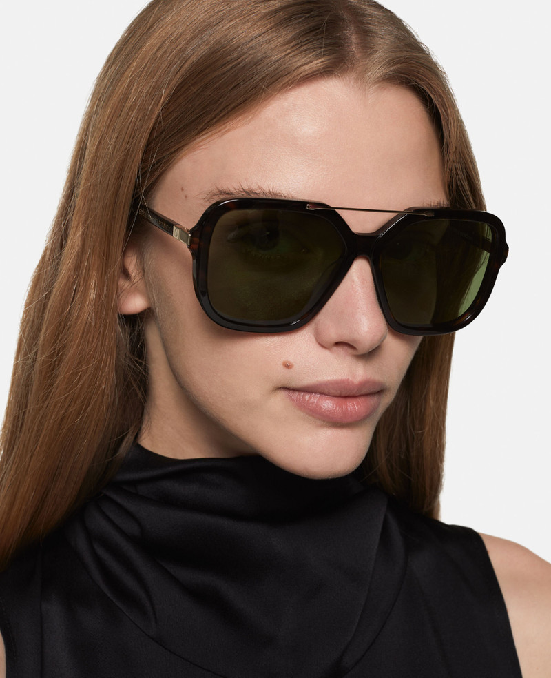 Stella McCartney Oversized Square Metal Bar Sunglasses outlook