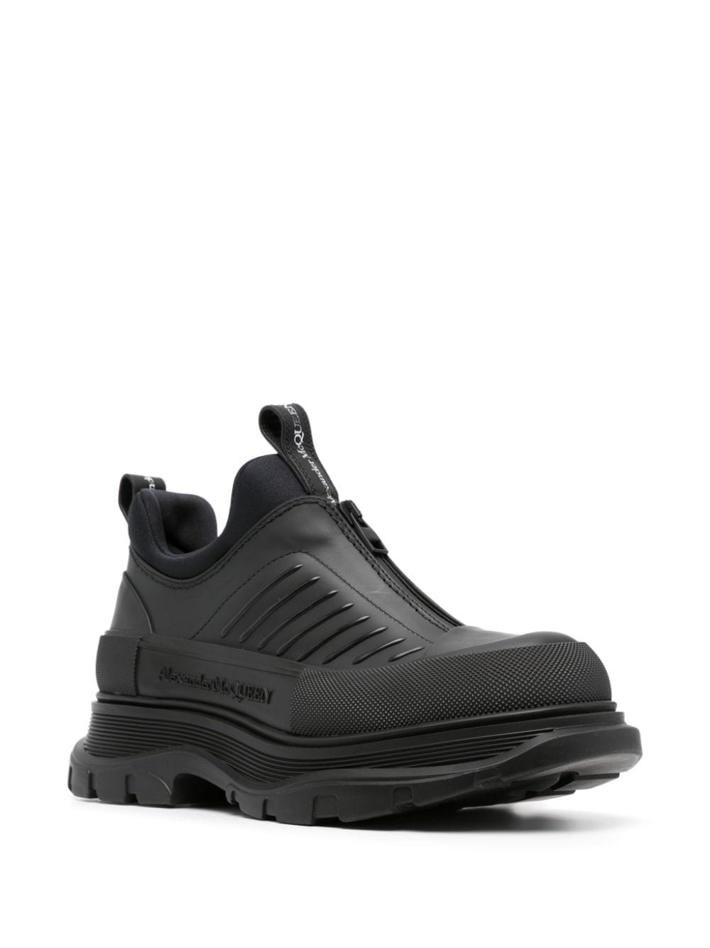 zip-up leathers sneakers - 2
