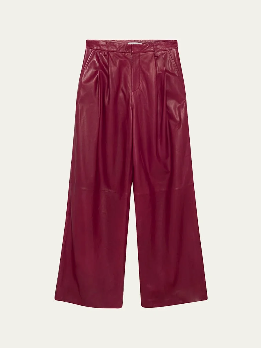 Kobie Wide-Leg Leather Pants - 1