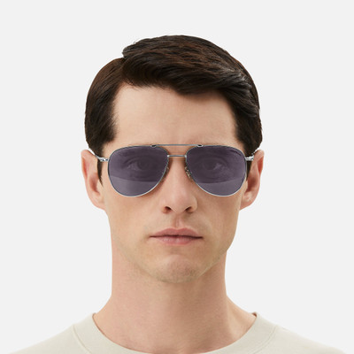 Montblanc Squared Sunglasses with Silver-Colored Metal Frame outlook