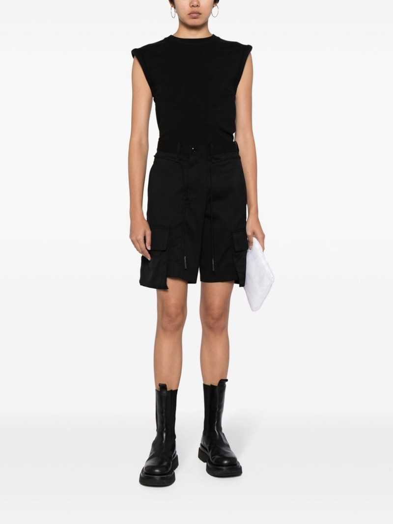 Yohji Yamamoto drawstring-waistband knee-length shorts outlook