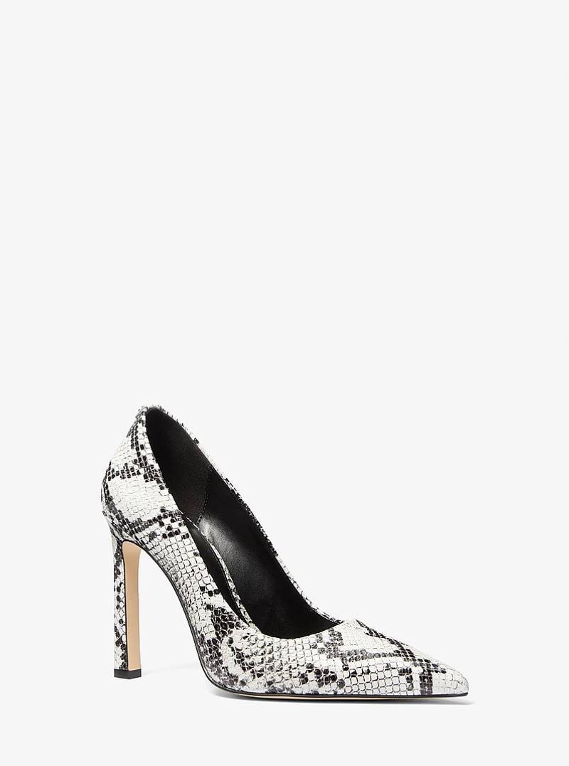 Amara Snake Embossed Leather Pump 1