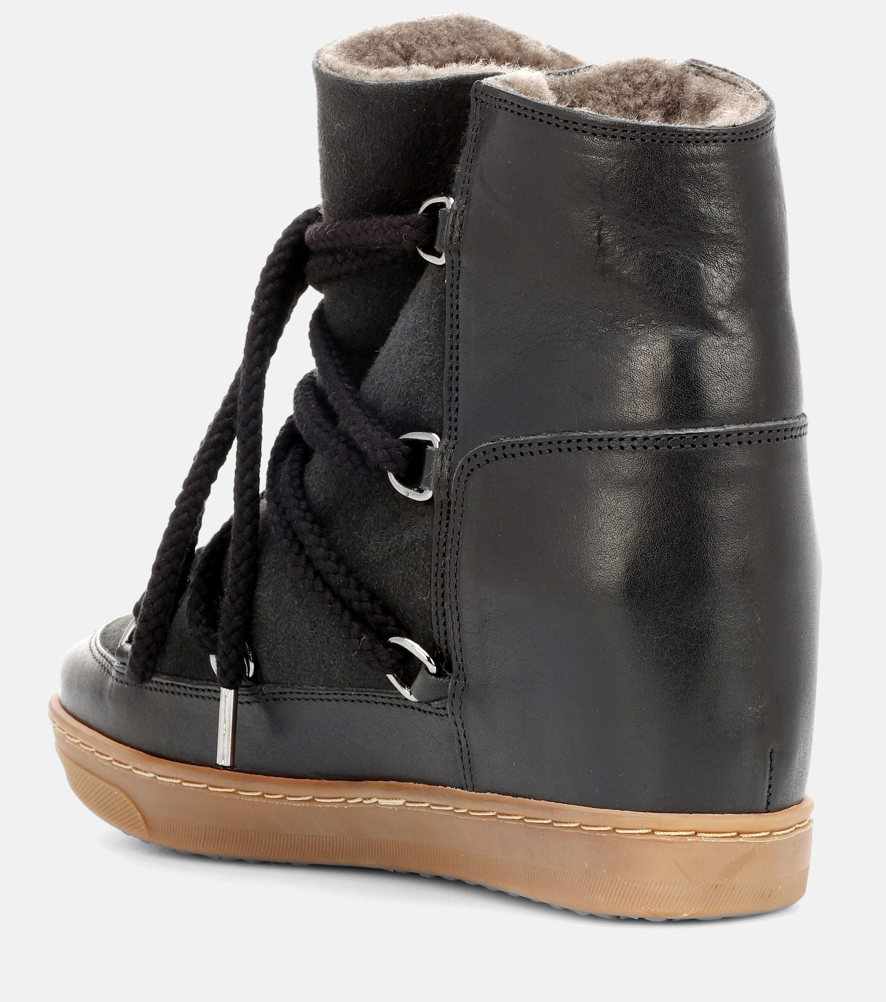 Nowles shearling-trimmed leather ankle boots - 3