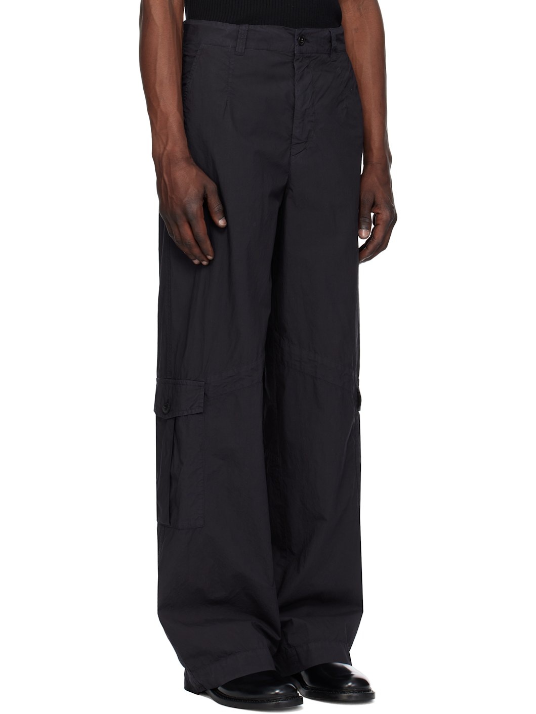 Navy Loose Overdyed Cargo Pants - 2