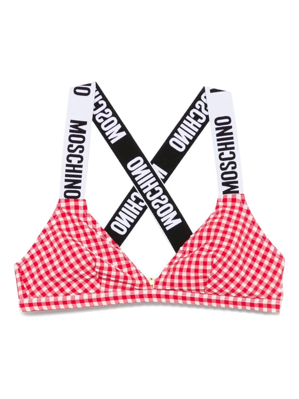 gingham-check bikini top - 1