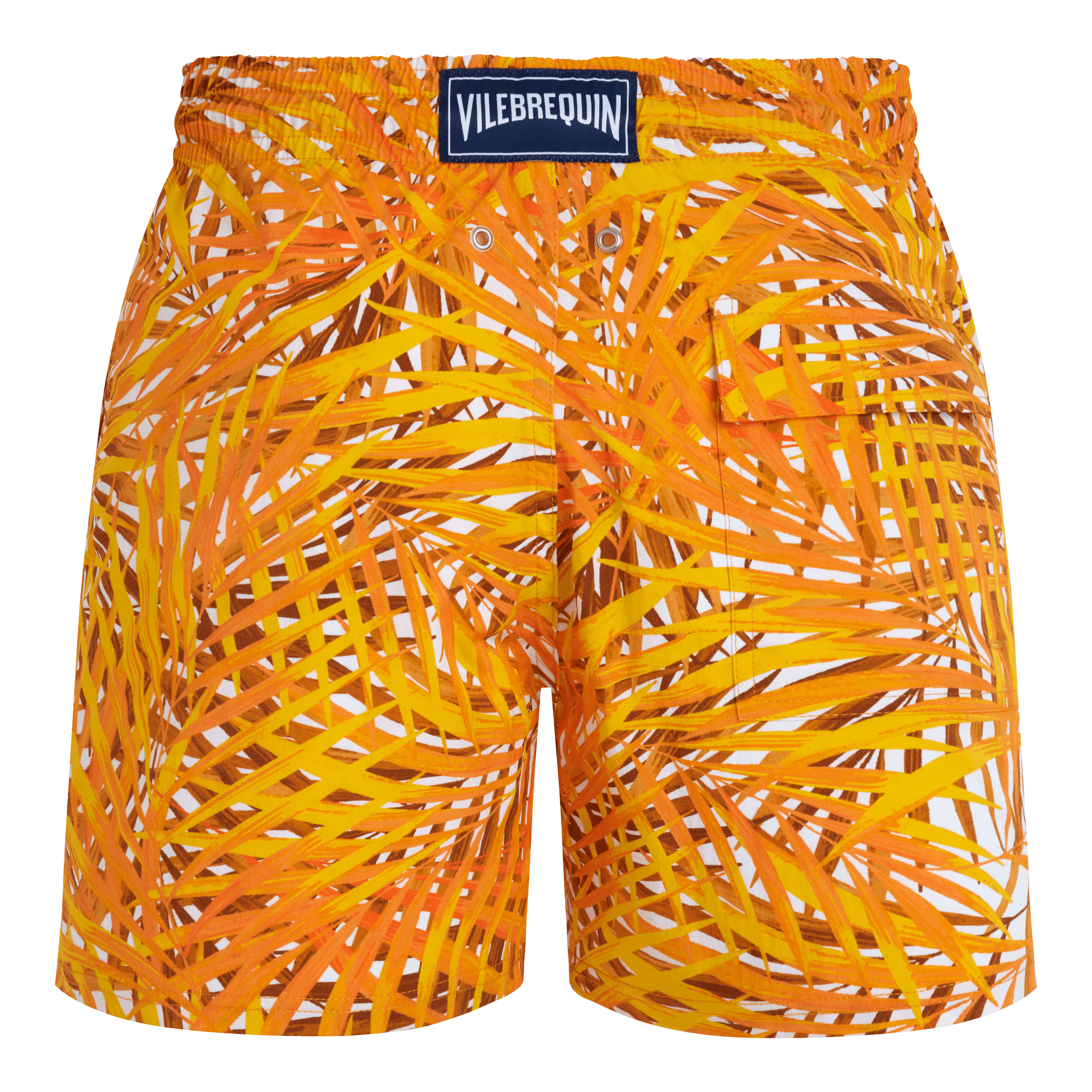 Men Stretch Short Swim Trunks Palm Leaves - 2
