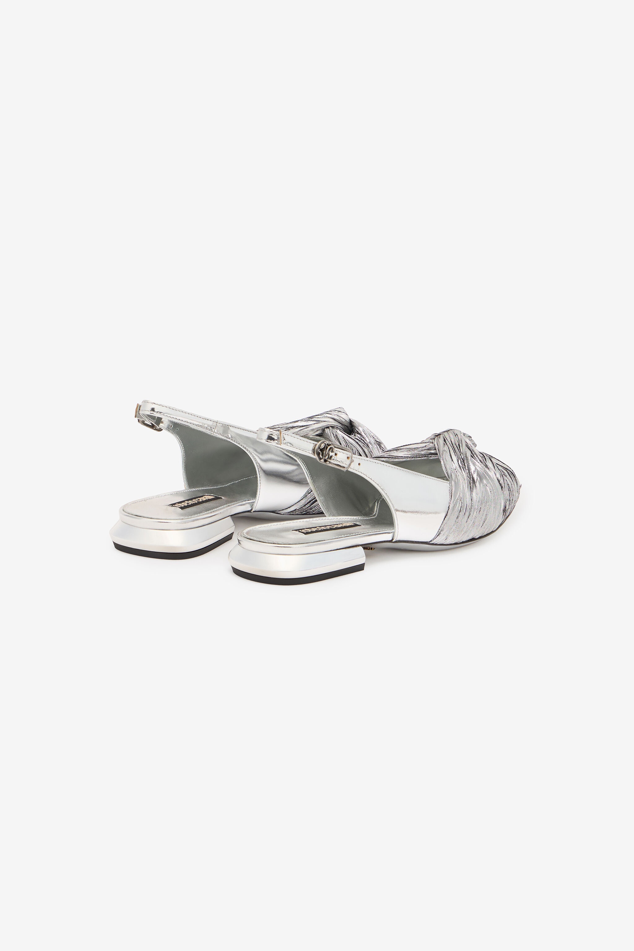 Metallic Leather Slingback Ballet Flats - 3