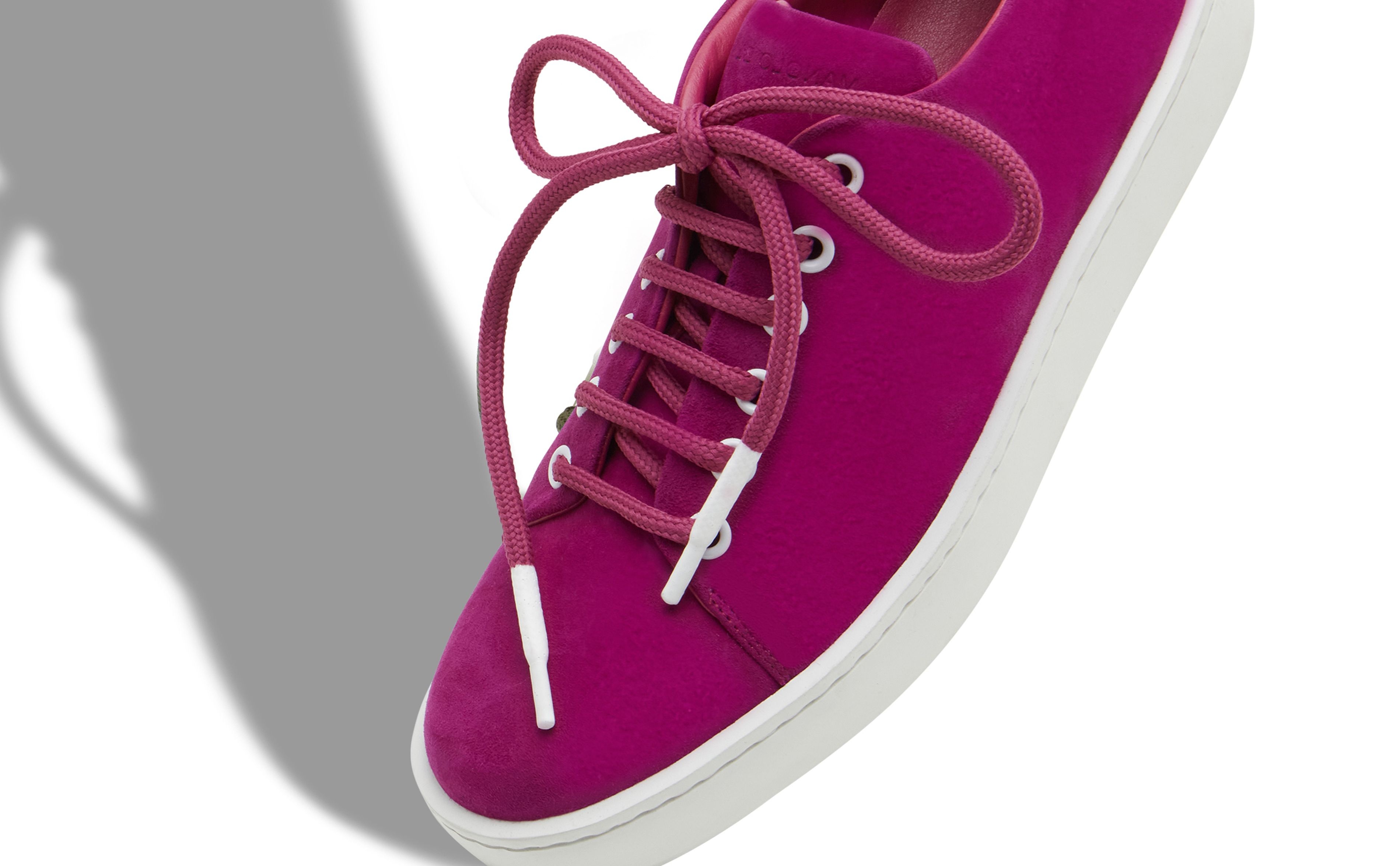 Bright Purple Suede Low Cut Sneakers - 4