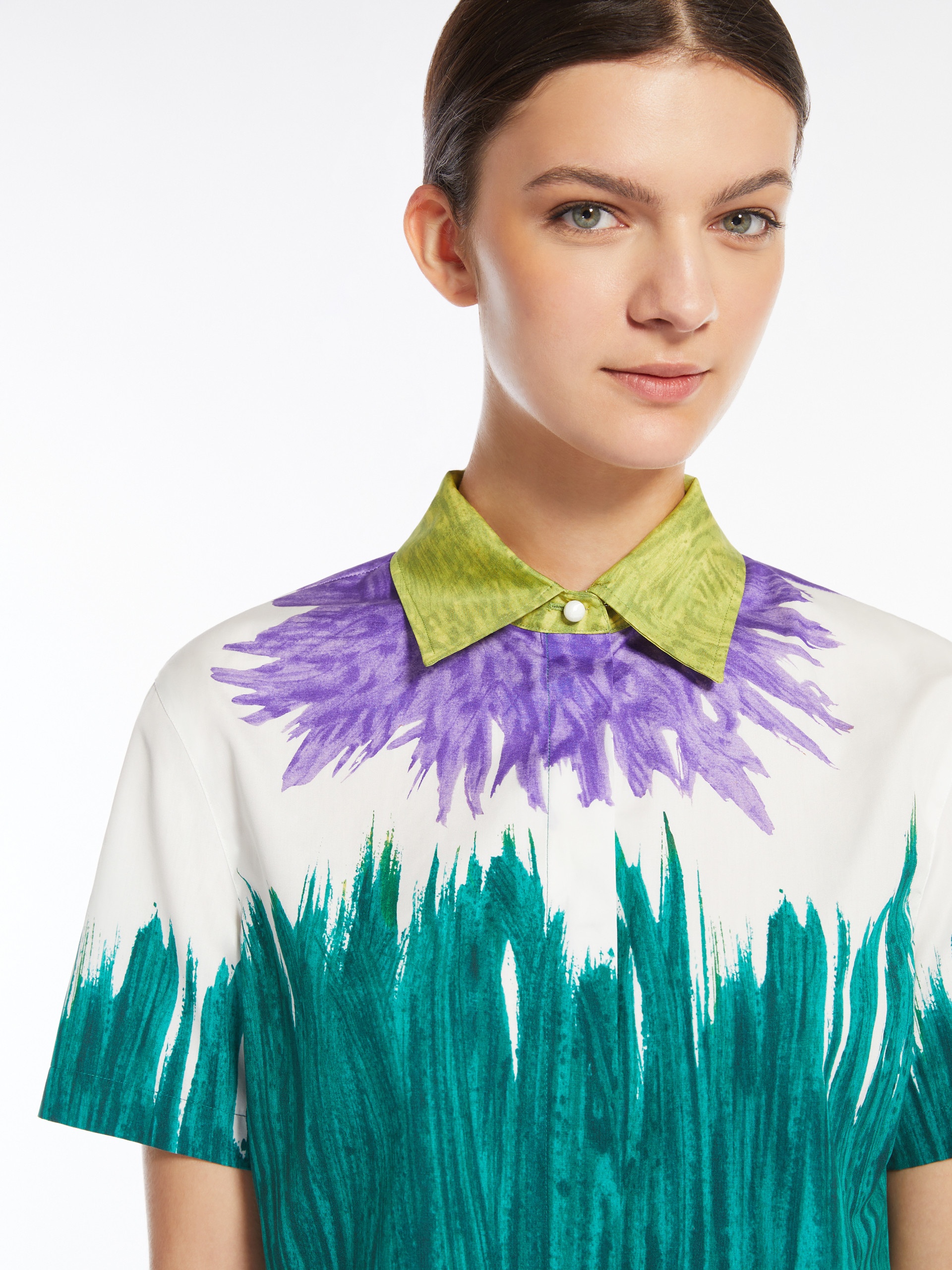 QUERO Printed cotton cropped shirt - 6