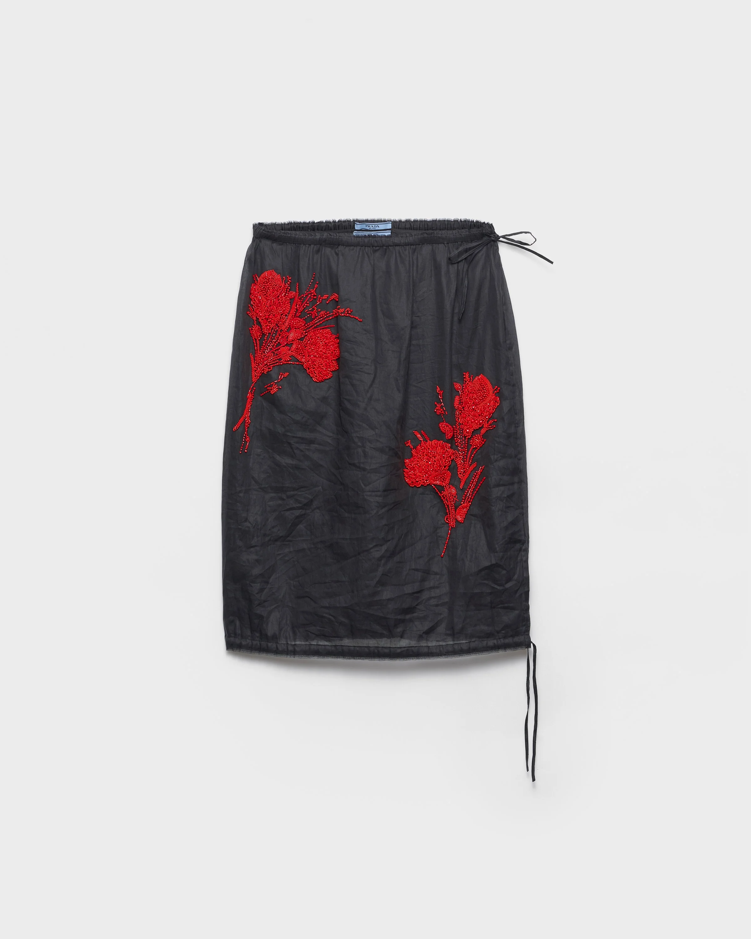 Embroidered organdy midi-skirt - 1