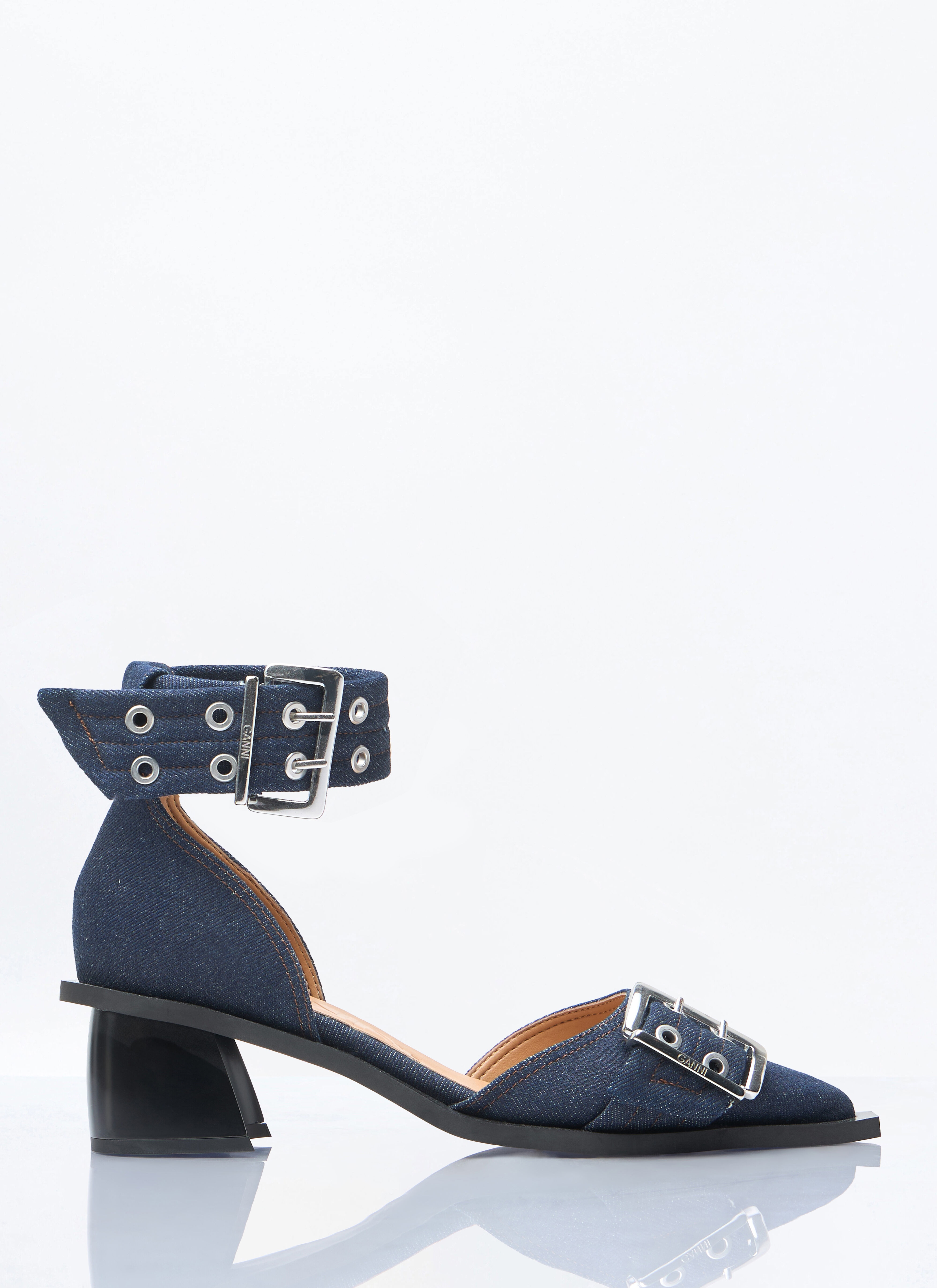 Feminine Buckle Open Cut Pumps - 1
