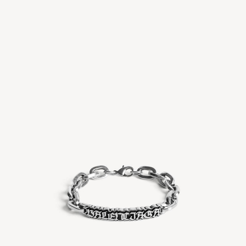 Men's Goth Gourmette Bracelet in Antique Silver 1