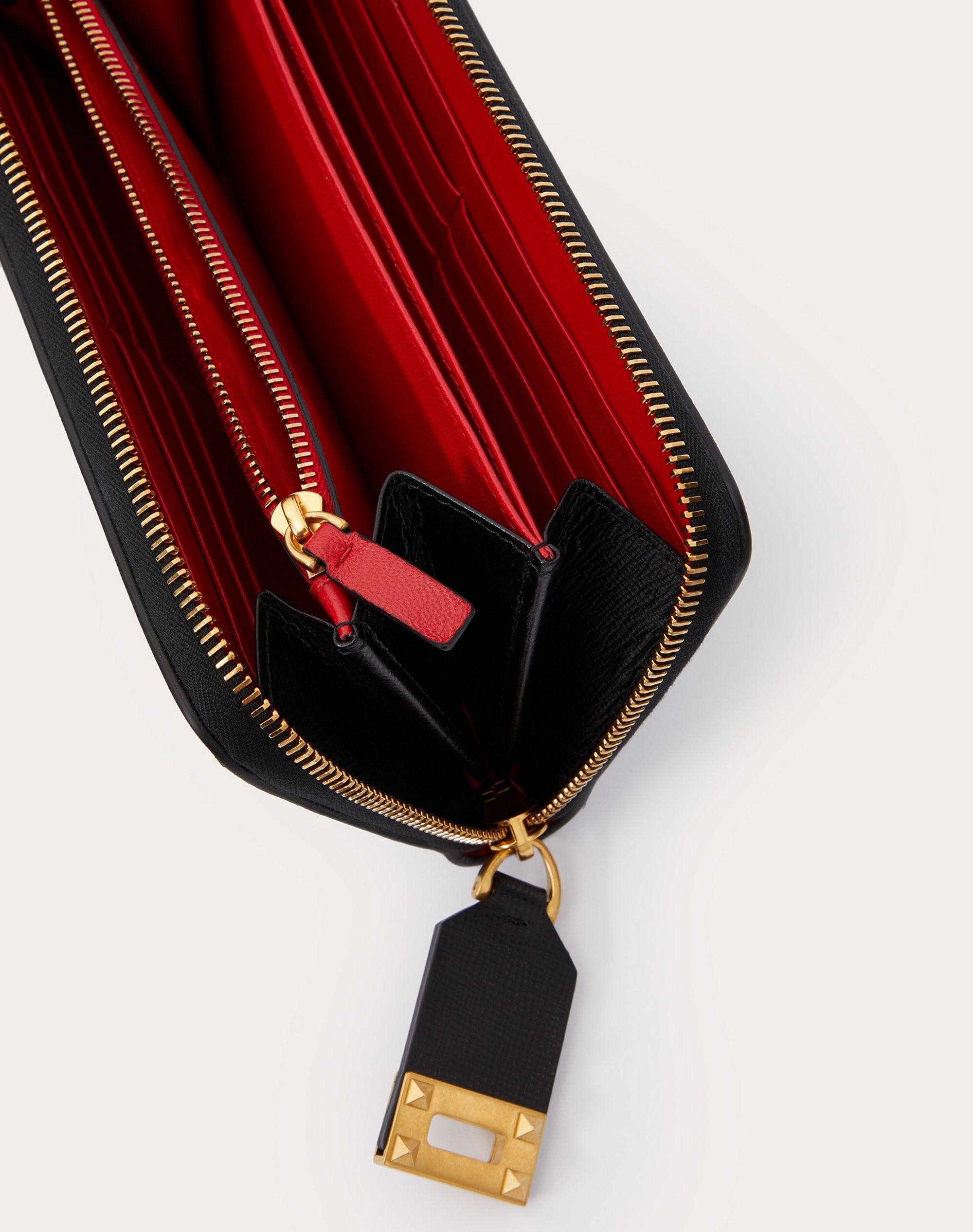 VALENTINO GARAVANI ROCKSTUD CALFSKIN WALLET WITH ZIPPER - 5