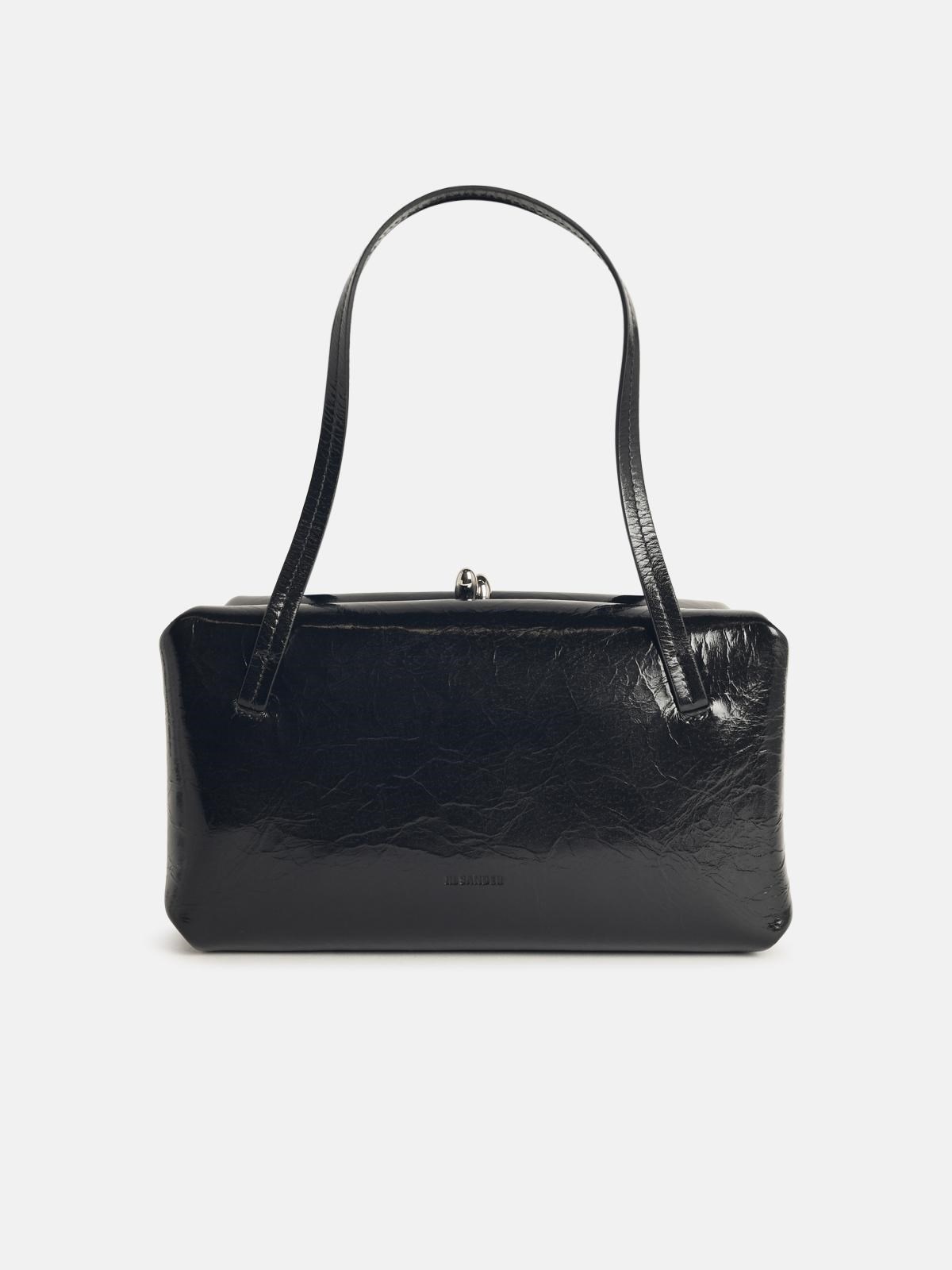 SMALL 'GOJI PILLOW' BLACK LEATHER BAG - 1