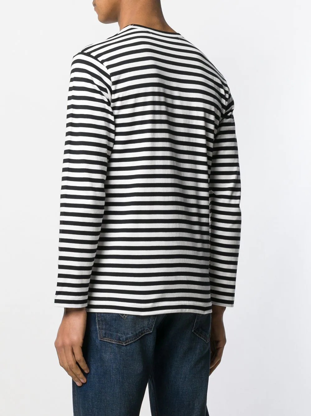 heart patch striped sweatshirt - 4