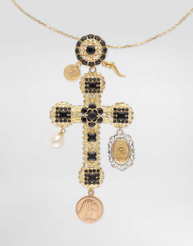 Dolce & Gabbana Sicily Necklace 18-carat yellow gold and black sapphires outlook