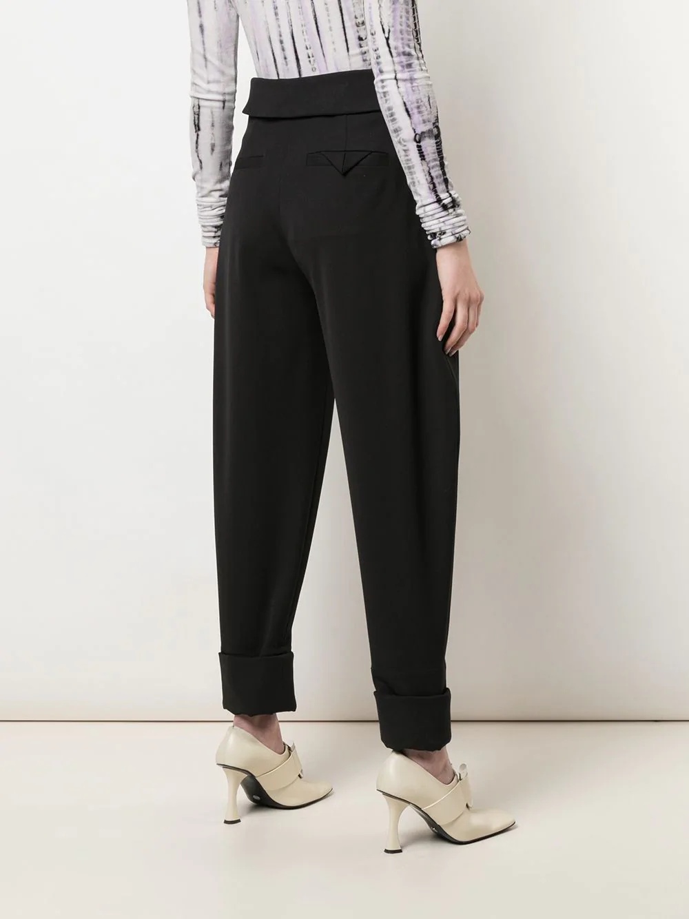 pleated details tapered trousers - 4