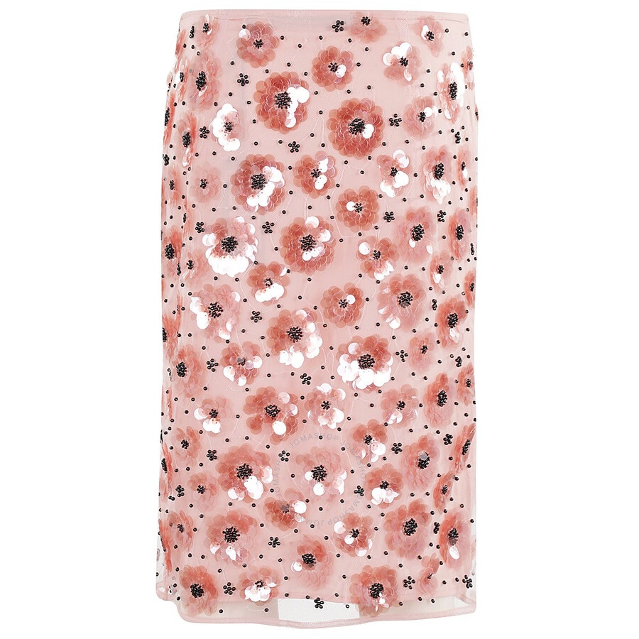 Rotate Ladies Peachskin Flower Sequins Skirt - 1