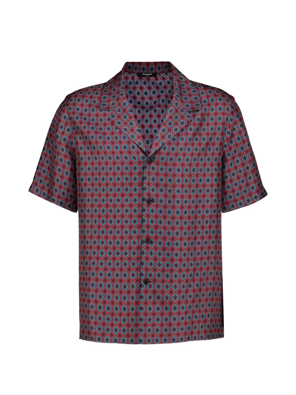 geometric-print silk shirt - 1