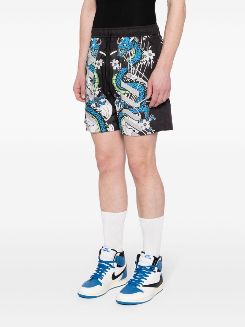 dragon-print cotton track shorts 3