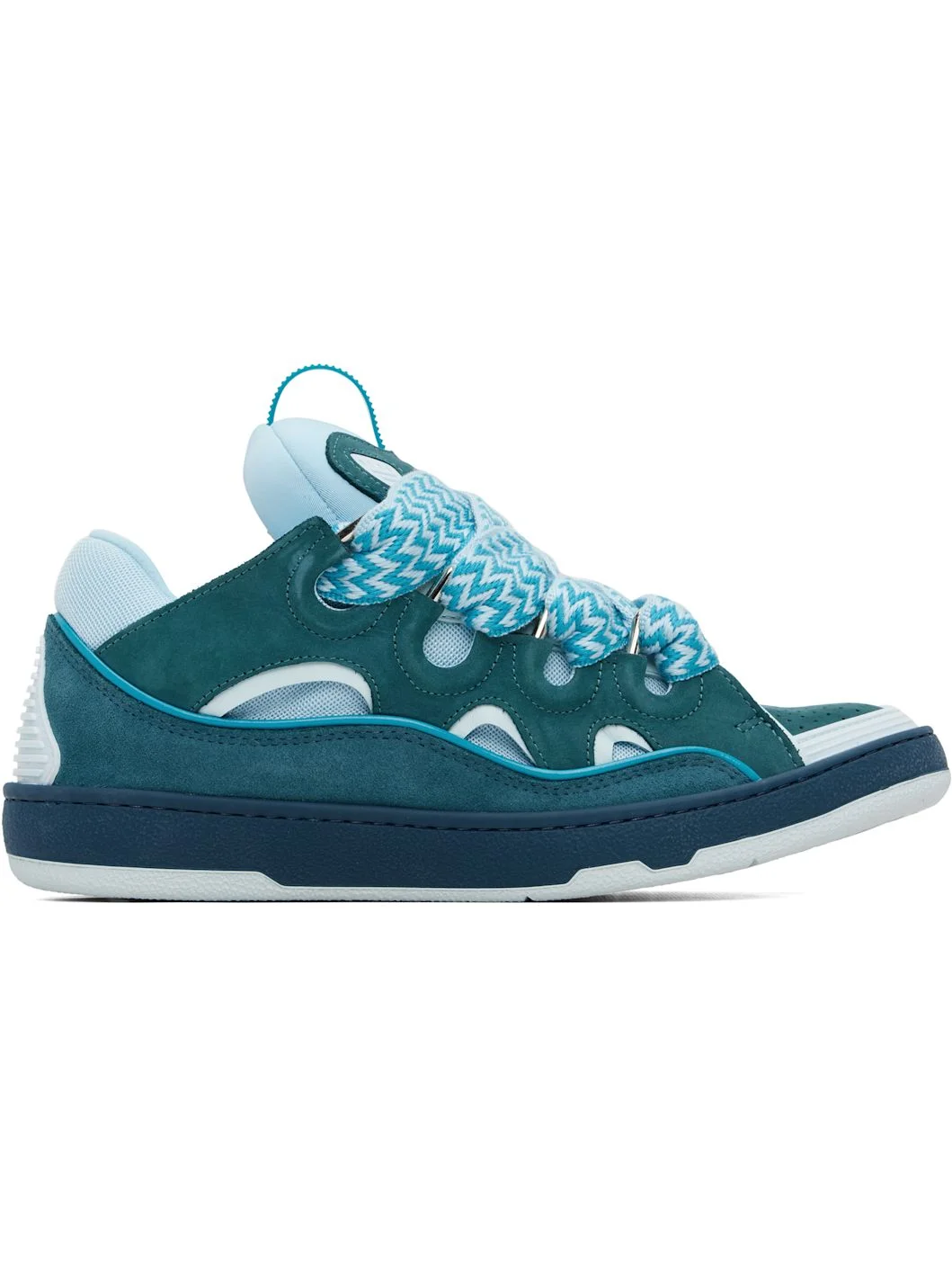 Blue Bicolor Curb Sneakers - 1