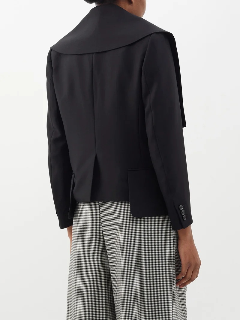 Deconstructed double-breasted wool-blend jacket - 5