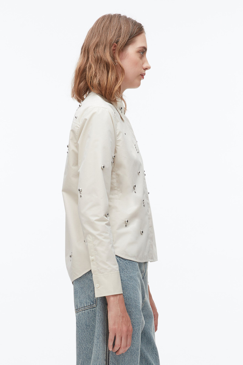 Stud Embellished Cropped Shirt 4