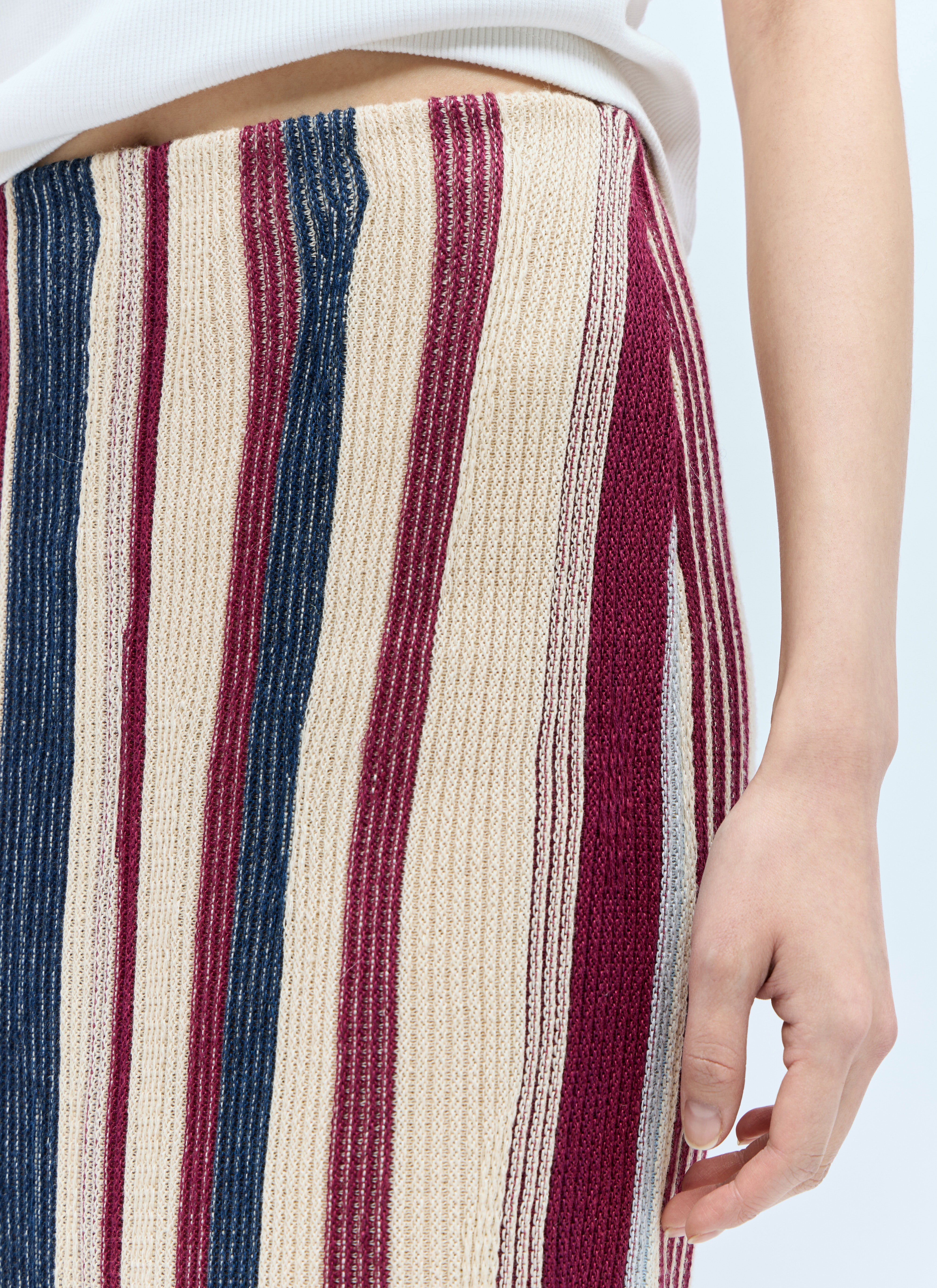 Stripe Knit Midi Skirt - 3