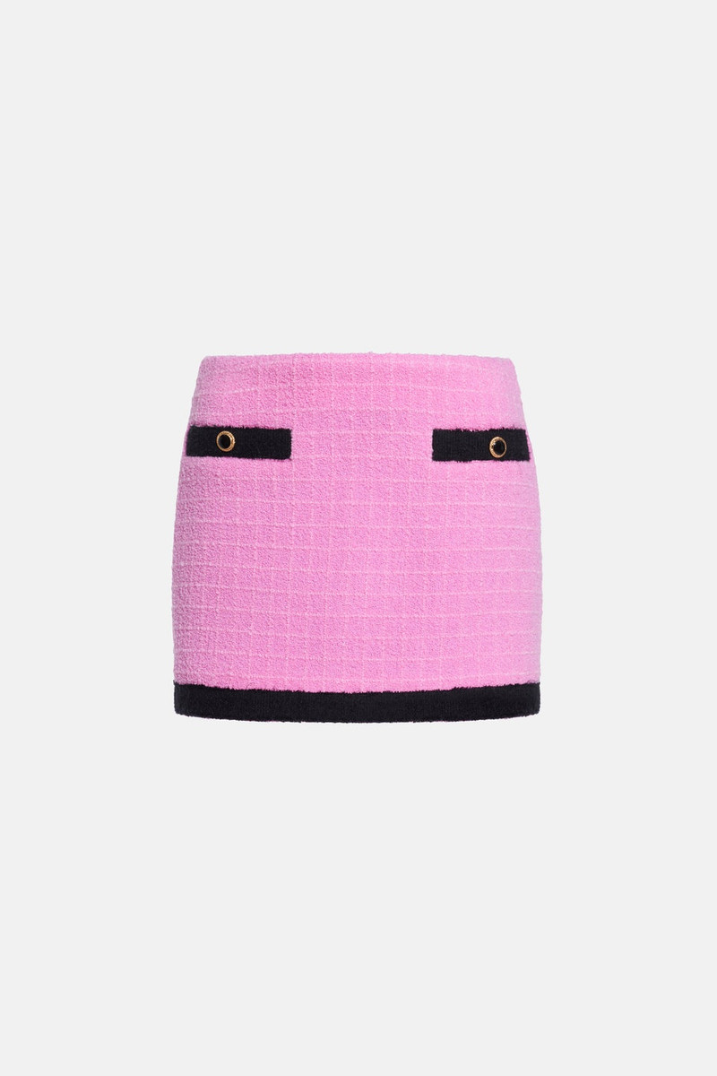 CHECKED TWEED BOUCLE LOW WAIST MINI SKIRT 1