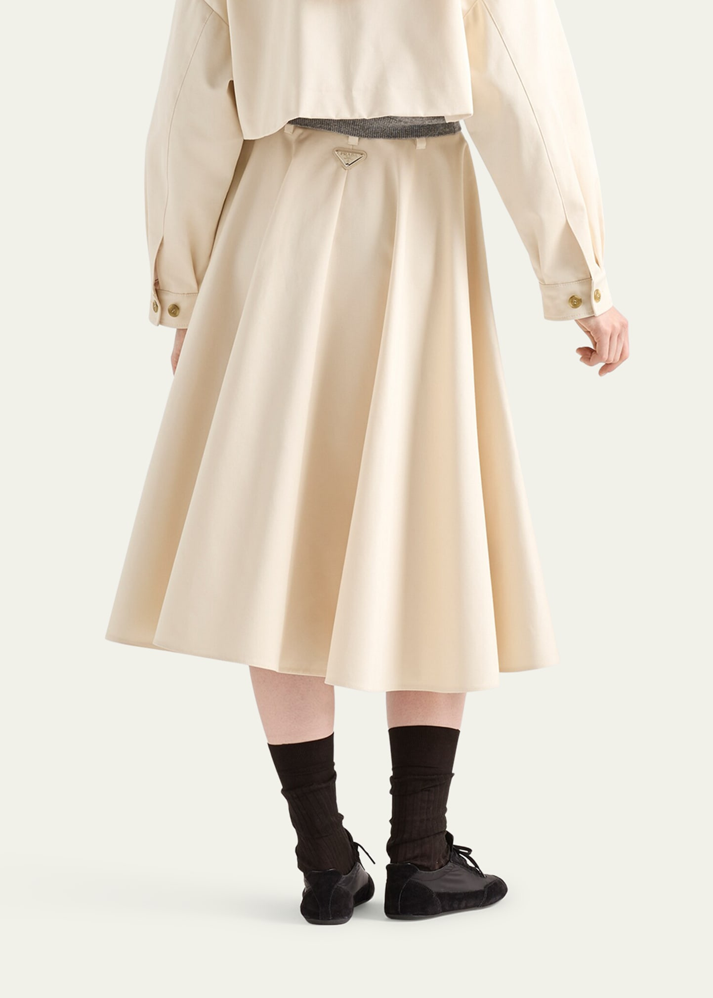 Chino A-Line Midi Skirt - 3
