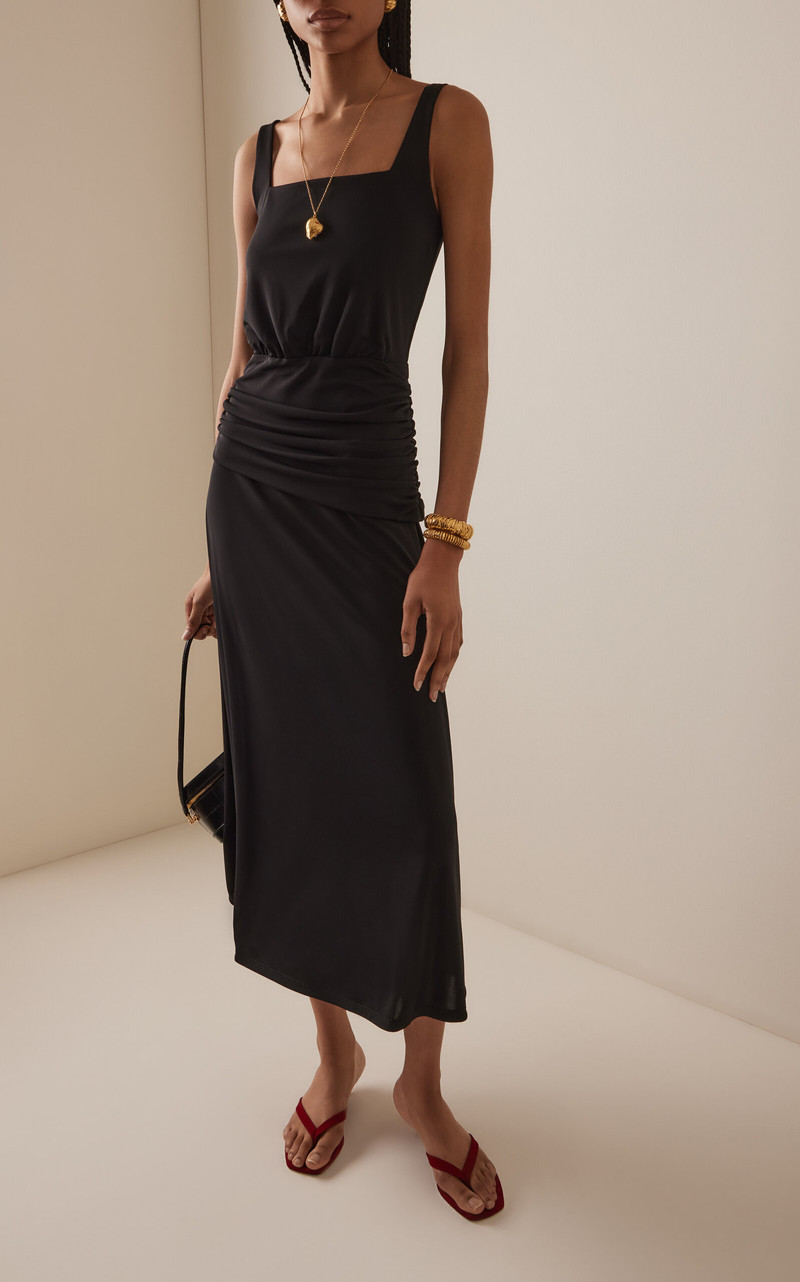 Johanna Ortiz Plant Of Joy Ruched Jersey Maxi Dress black outlook