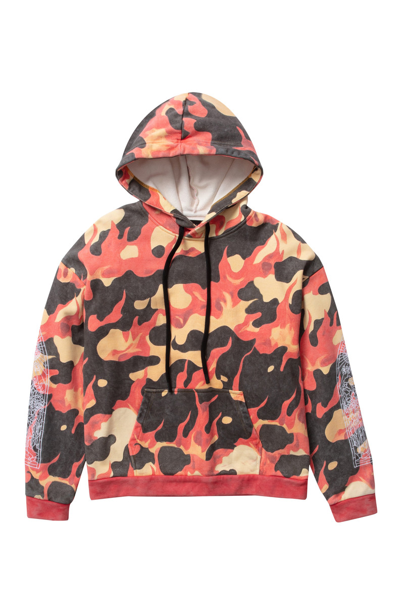 FLAME CAMO HOODED PULLOVER 1