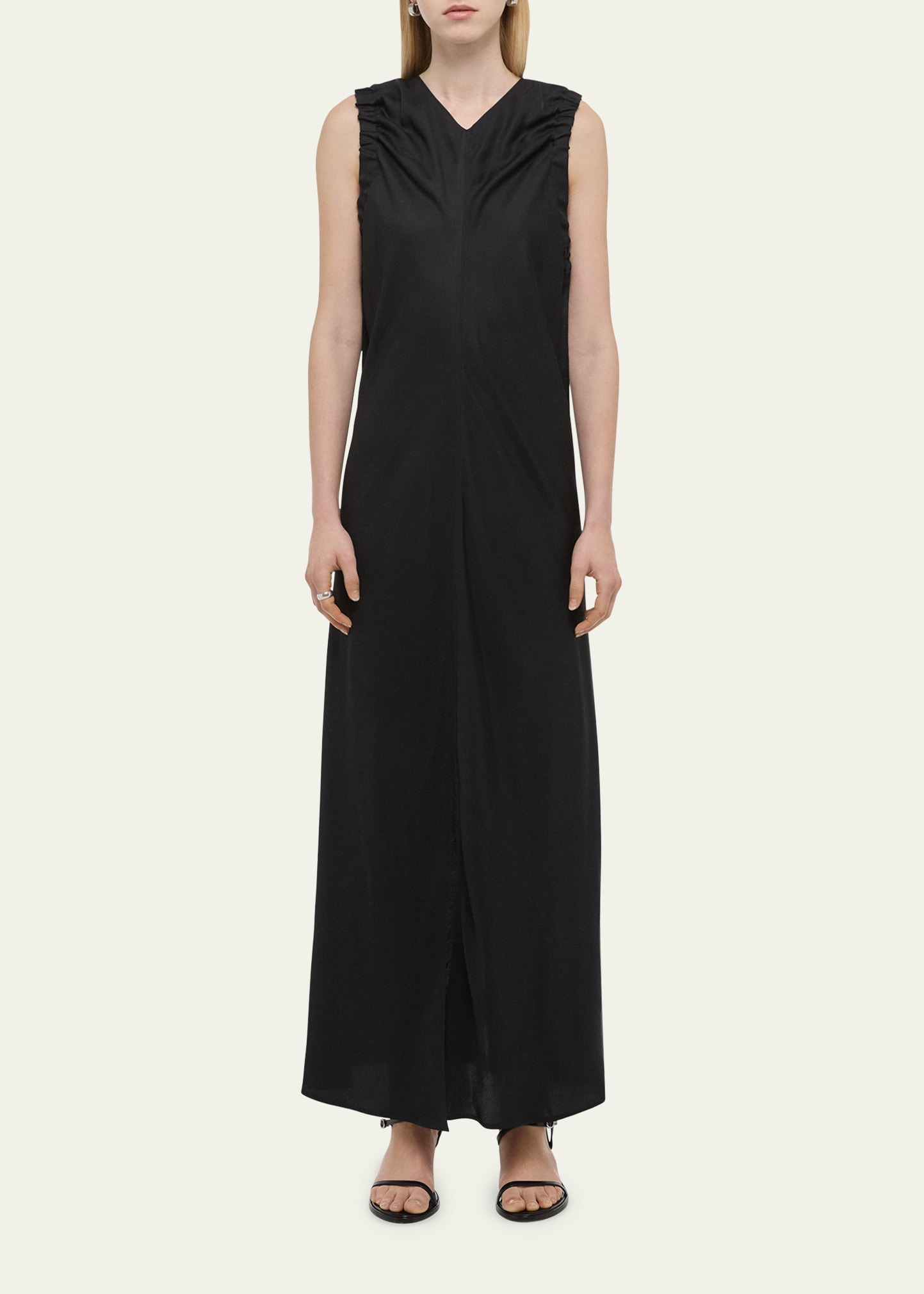 Ruched Sleeveless Maxi Dress - 2