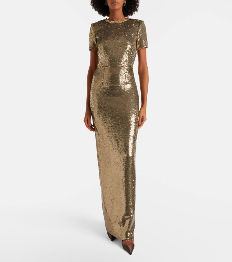 ROLAND MOURET Crystal-embellished sequined gown outlook