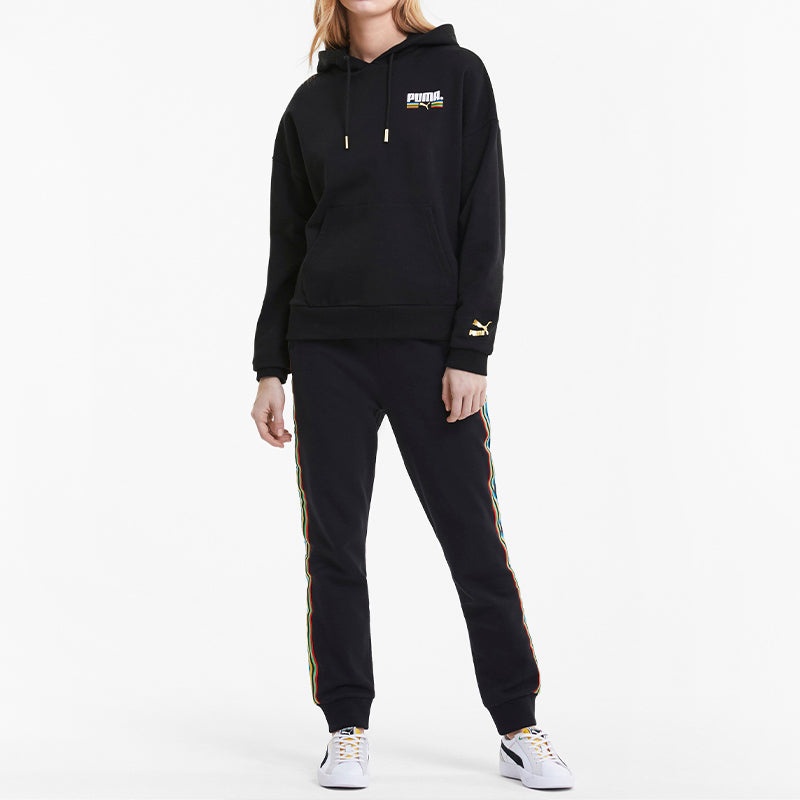 (WMNS) PUMA Tailored For Sport Hoodie 'Black White' 599056-51 - 5