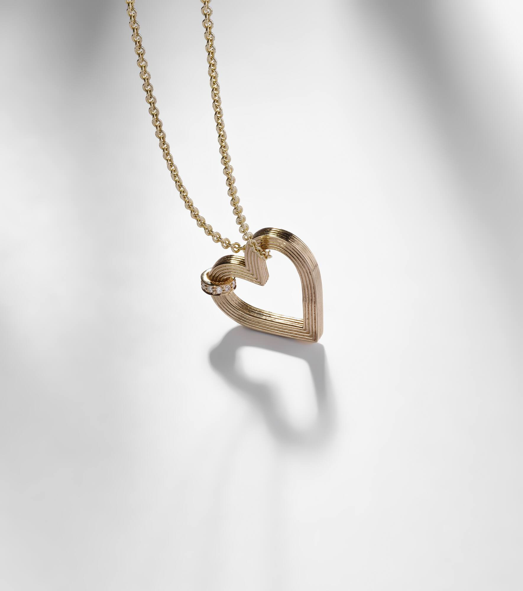 Lovebirds 14kt gold necklace with diamonds - 5