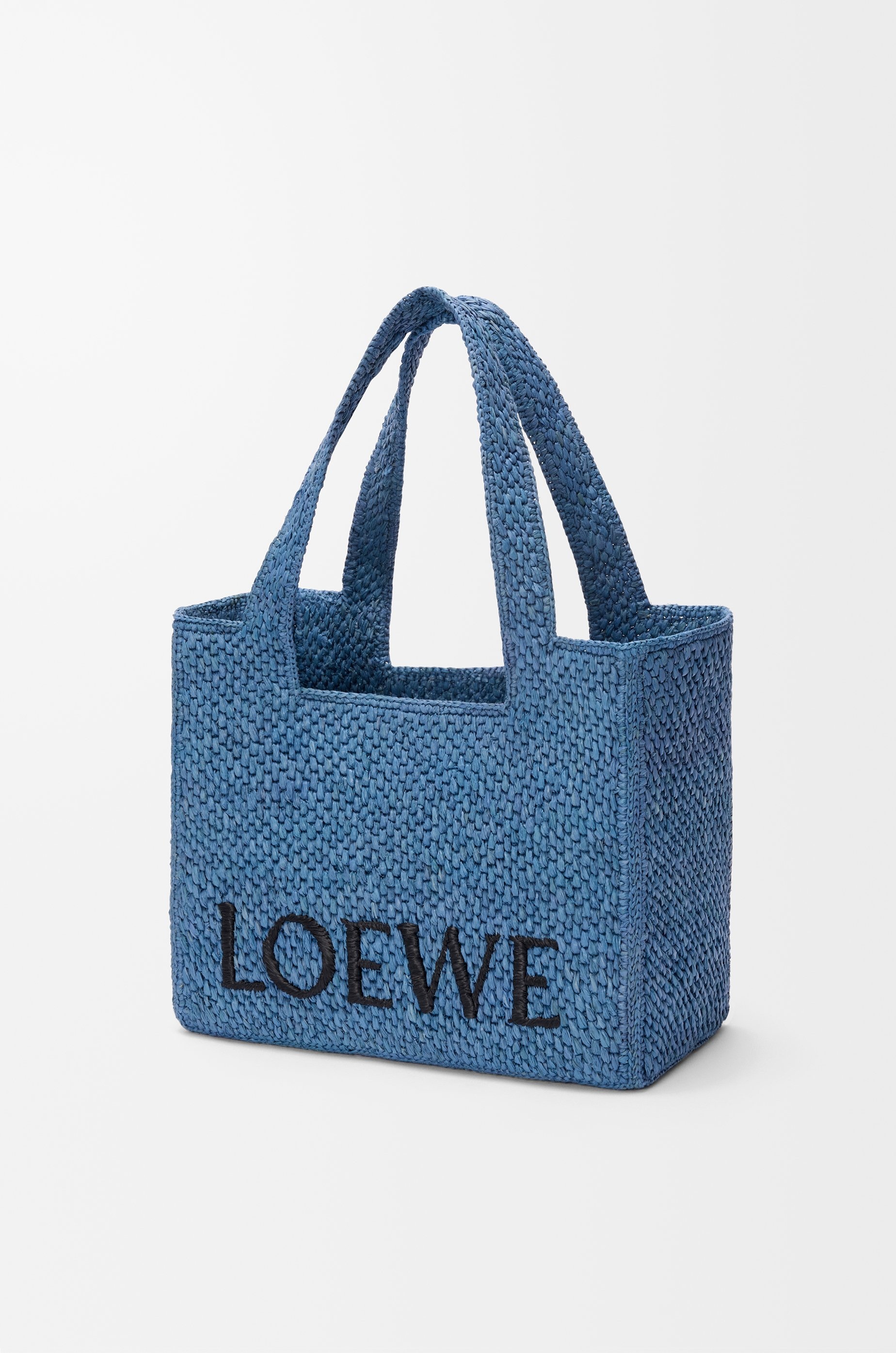 Medium LOEWE Font tote in raffia - 4
