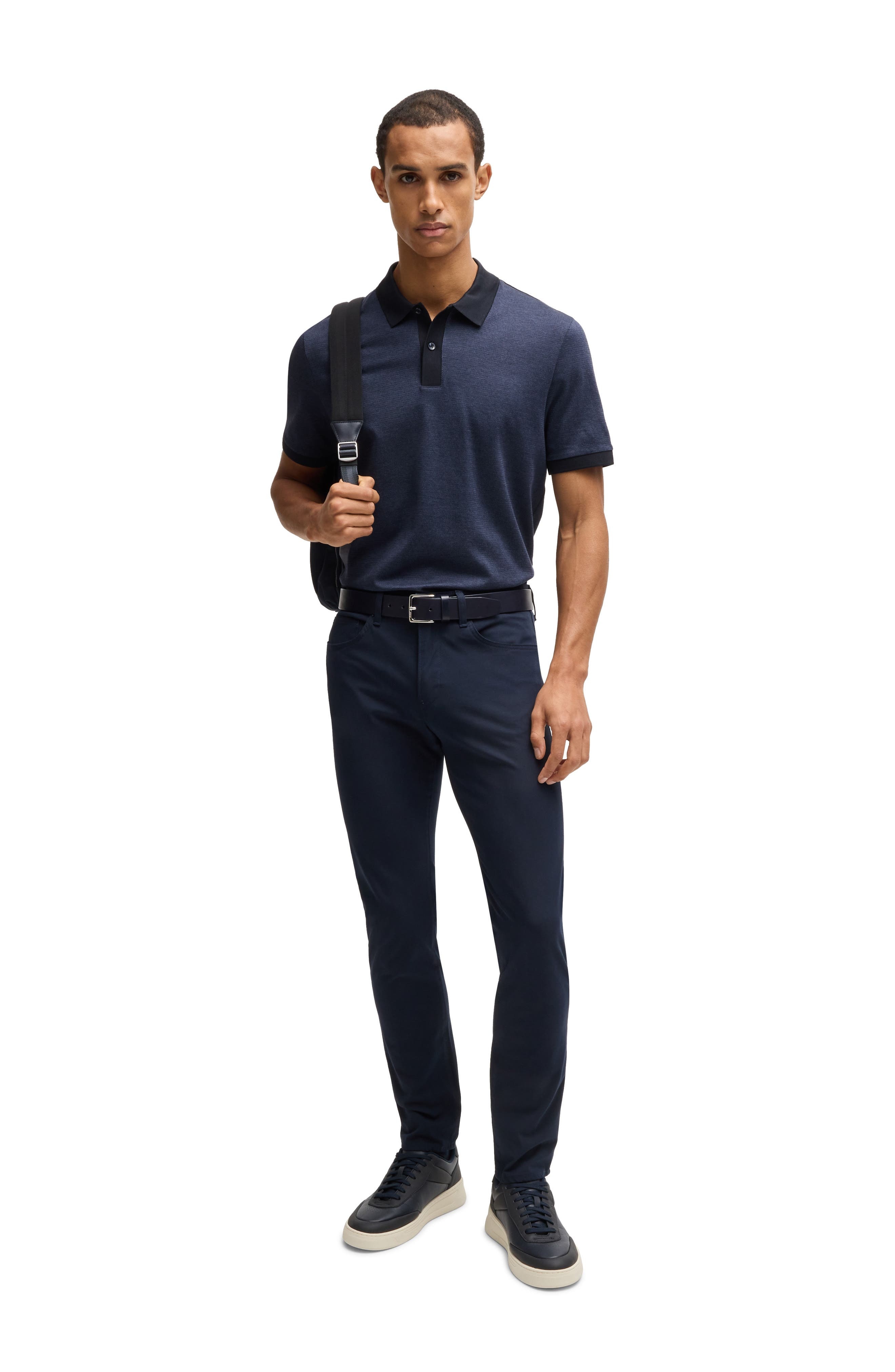 BOSS Parlay Cotton Piqué Polo in Dark Blue at Nordstrom - 5