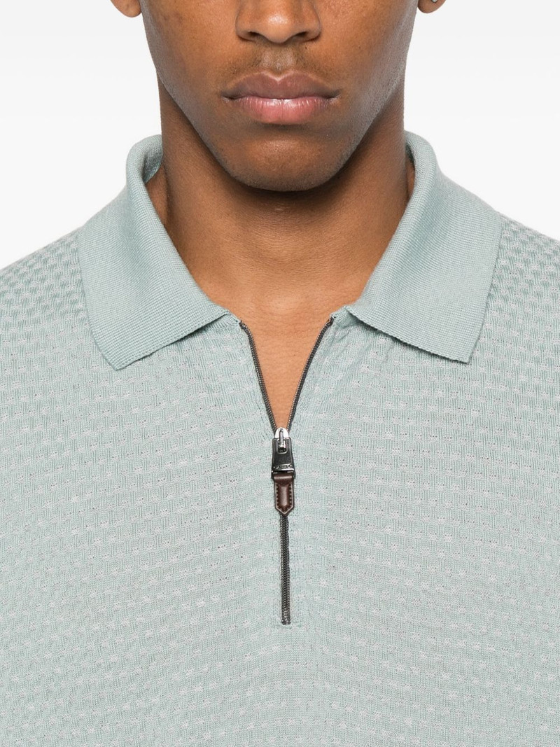 zip-neck polo shirt 5